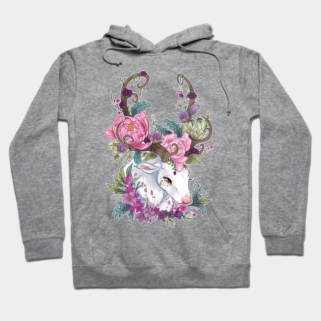 Floral deer Hoodie by KaceyMeg